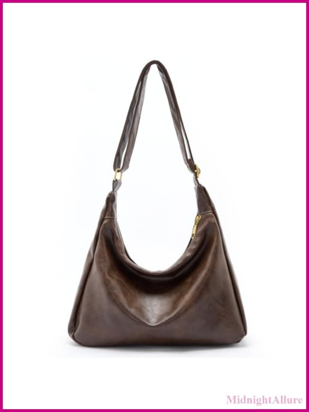 Slouchy Shoulder Bag Foldable Crossbody Hobo Purse PU Leather